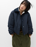 Thermowarmth&trade; Cord Collar Short Padded Jacket