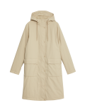 Rubber Hooded Funnel Neck Raincoat