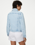 Pure Cotton Denim Floral Embroidered Jacket