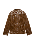 Croc Faux Leather Jacket