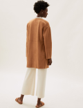 Suedette Lightweight Collarless Jacket