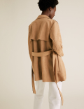 Faux Suede Belted Shacket