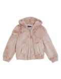 Faux Fur Hooded Bomber Jacket