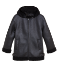 Faux Shearling Hooded Aviator Jacket