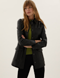 Faux Leather Belted Shacket