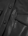 Faux Leather Belted Shacket