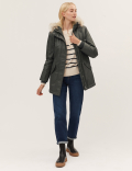 Waxed Stormwear™ Faux Fur Lined Parka Coat