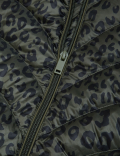 Feather & Down Animal Print Puffer Jacket