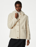 Teddy Textured Collared Jacket