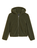 Teddy Textured Hooded Bomber Jacket