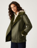 ジャケット・アウター Faux Shearling Aviator Jacket Buy Faux Shearling Borg Lined Aviator Jacket at Marks & Spencer