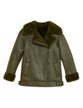 Faux Shearling Aviator Jacket
