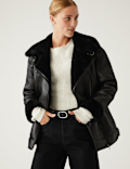 Faux Shearling Aviator Jacket
