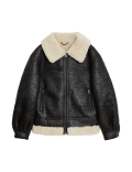 Faux Shearling Aviator Jacket
