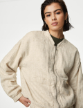 Linen Rich Bomber Jacket