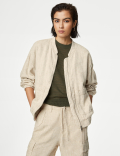 Linen Rich Bomber Jacket