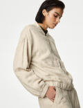 Linen Rich Bomber Jacket