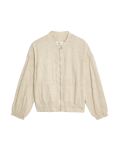 Linen Rich Bomber Jacket