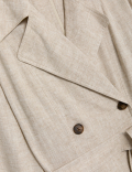 Linen Blend Longline Trench Coat