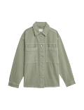 Pure Cotton Denim Relaxed Shacket