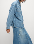 Pure Cotton Denim Relaxed Shacket