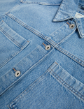 Pure Cotton Denim Relaxed Shacket