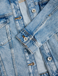 Cotton Rich Collarless Denim Jacket