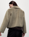 Faux Fur Collared Short Jacket