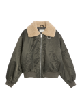 Borg Textured Collared Bomber Jacket
