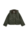 Waxed Hooded Short Jacket