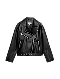 Faux Leather Textured Biker Jacket