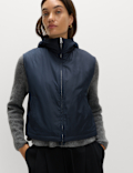 Waterproof Padded Hooded Cropped Gilet