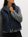 Waterproof Padded Hooded Cropped Gilet