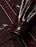 Faux Leather Lacquered Harrington Jacket