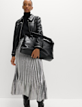 Faux Leather Studded Harrington Jacket