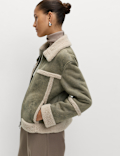 Faux Shearling Aviator Jacket