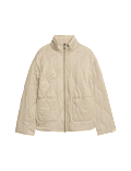 Quilted Funnel Neck Jacket