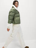 Feather & Down Padded Borg Trim Jacket