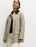 Waxed Look Checked Utility Jacket