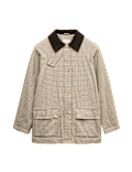 Waxed Look Checked Utility Jacket