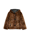 Faux Leather Animal Print Reversible Jacket