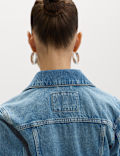 Cotton Lyocell Blend Denim Trucker Jacket