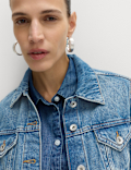 Cotton Lyocell Blend Denim Trucker Jacket