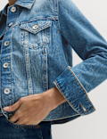 Cotton Lyocell Blend Denim Trucker Jacket