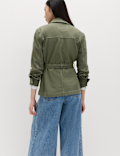 Denim Belted Collared Utility Shacket