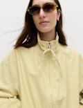 Cotton Rich Funnel Neck Bomber Jacket