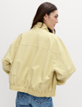 Cotton Rich Funnel Neck Bomber Jacket