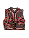 Embroidered Cropped Gilet