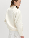 Washed Satin Look Bomber Jacket