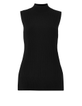Ribbed Knit High Neck Sleeveless Top